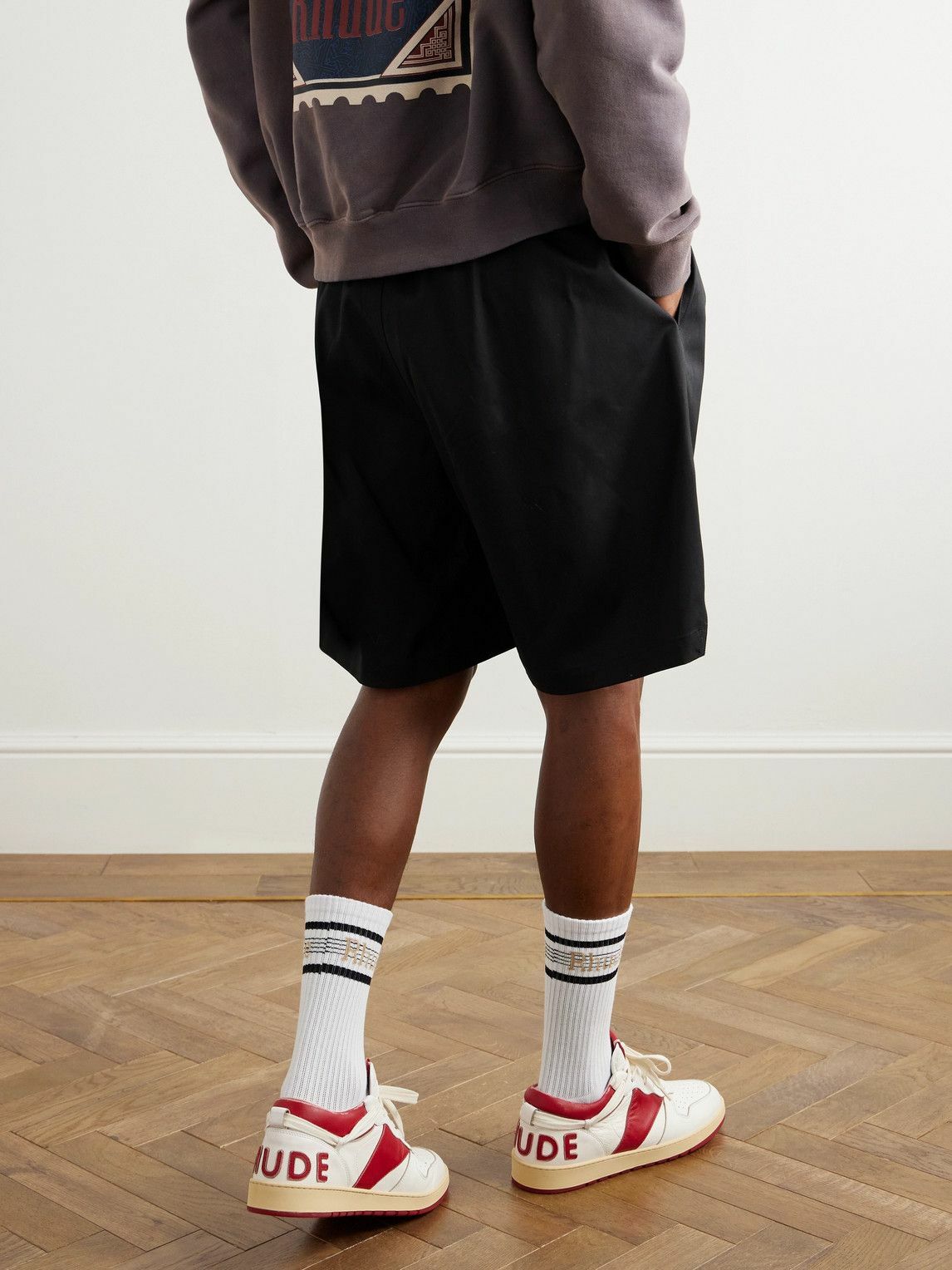 Rhude - Rhecess Colour-Block Distressed Leather Sneakers - White