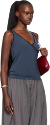 Fruity Booty Navy Frill Wrap Tank Top