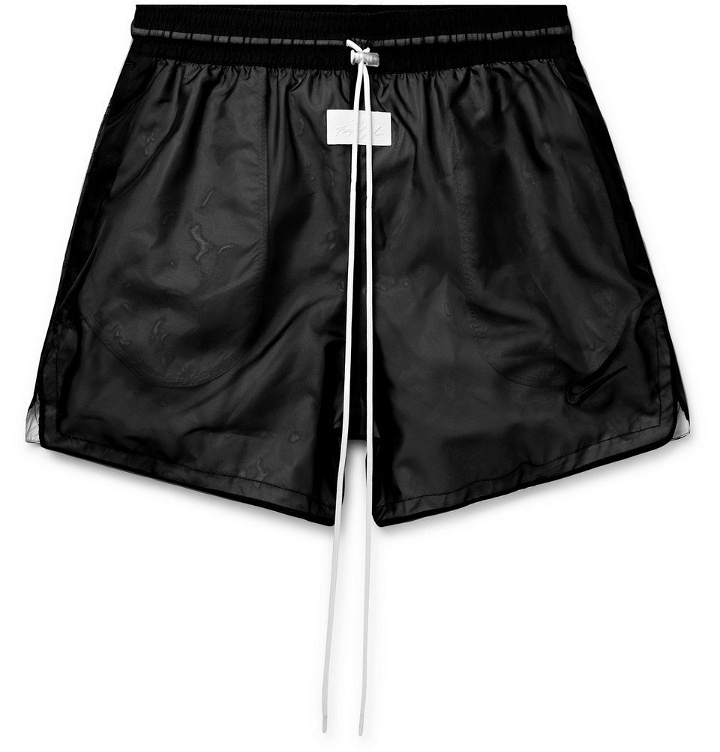 Photo: Nike - Fear of God Wide-Leg Mesh Drawstring Shorts - Black