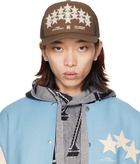 AMIRI Brown Star Leather Trucker Cap