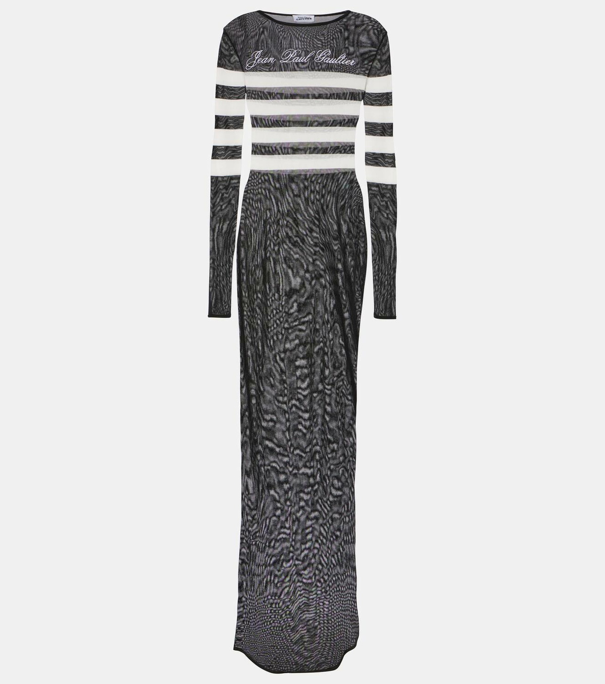 jean paul gaultier striped mesh maxi dress Jean Paul Gaultier Marinière striped mesh maxi dress Jean Paul Gaultier