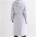 SCHIESSER - Striped Cotton-Terry Hooded Robe - Gray