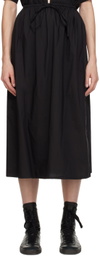 Deiji Studios Black 'The Mid Cotton' Midi Skirt