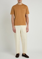 Canali Cotton and Silk-blend T-shirt Camel