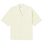 MHL by Margaret Howell Men's Short Sleeve Flat Pocket Shirt in Pale Yellow