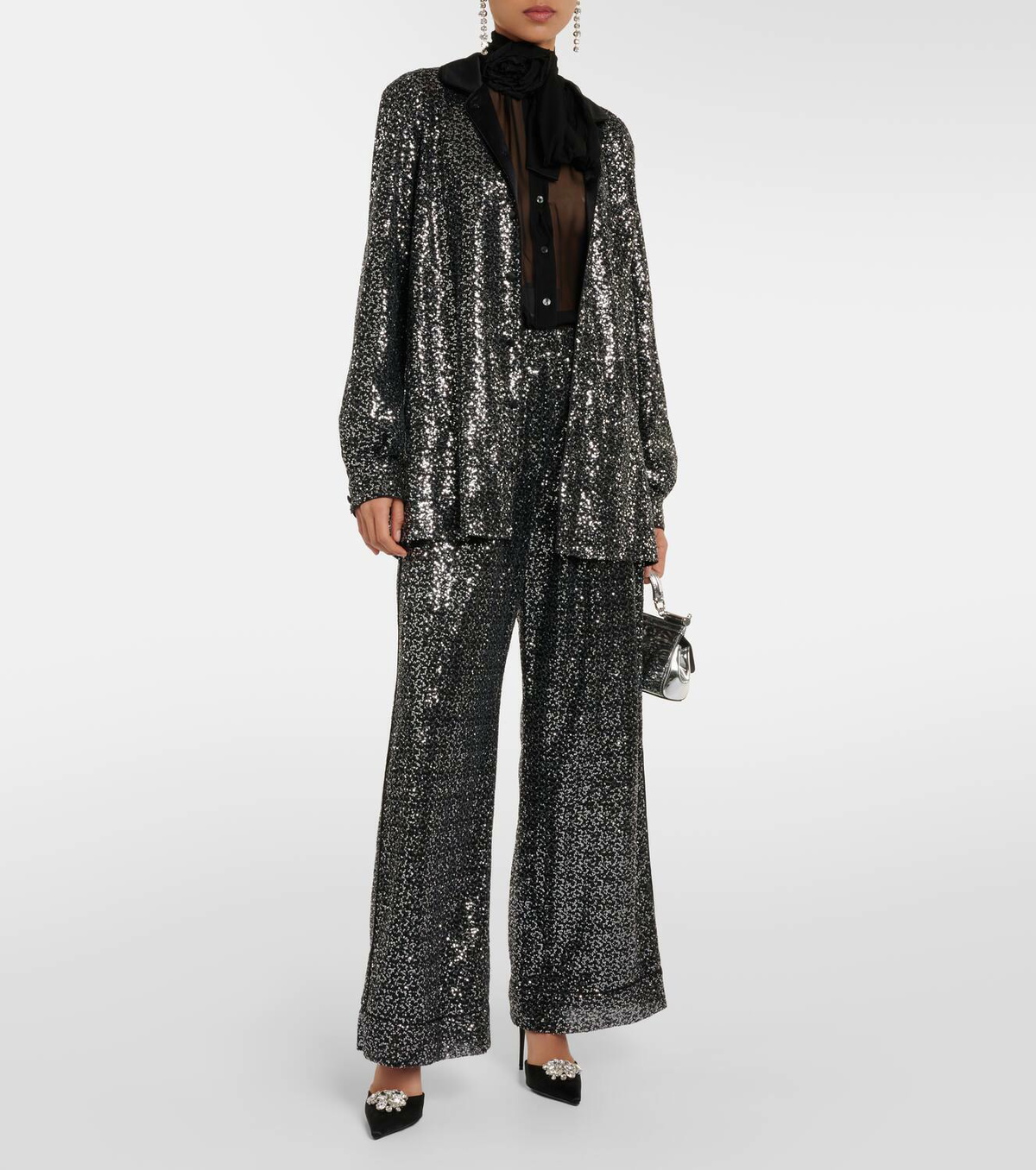 Dolce & Gabbana Gray Lamb Ovis Aries Aries Mules