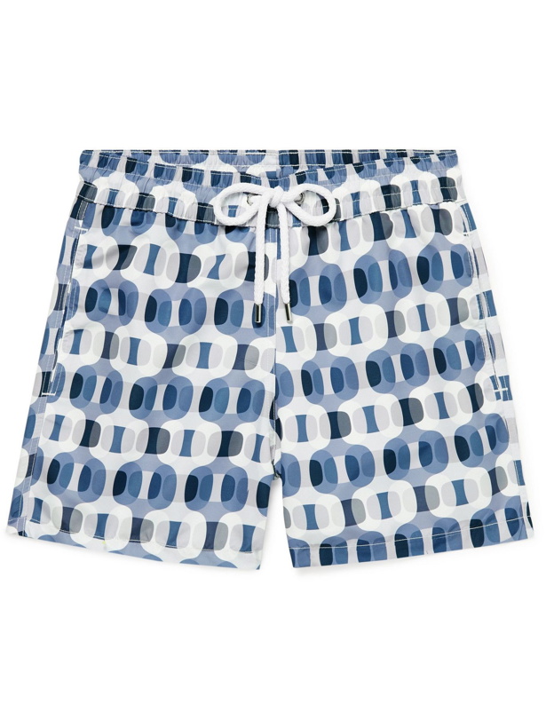 Photo: FRESCOBOL CARIOCA - Ipanema Mid-Length Printed Swim Shorts - Blue