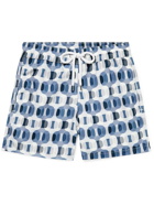 FRESCOBOL CARIOCA - Ipanema Mid-Length Printed Swim Shorts - Blue