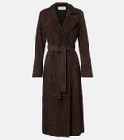 Nour Hammour Winona belted suede wrap coat