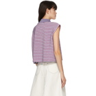 MM6 Maison Margiela Purple Striped Polo Tank Top