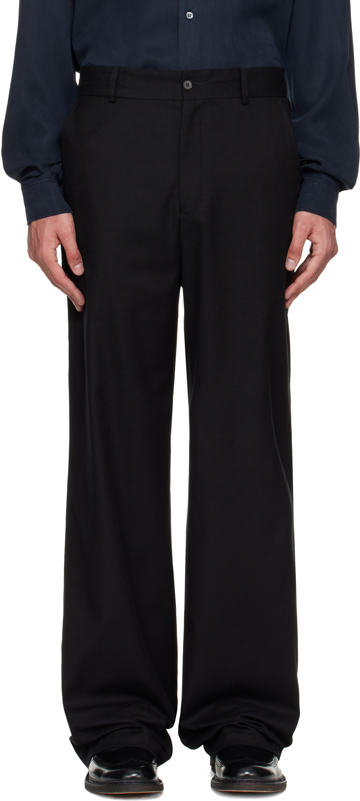 HOPE Black Straight-Fit Trousers