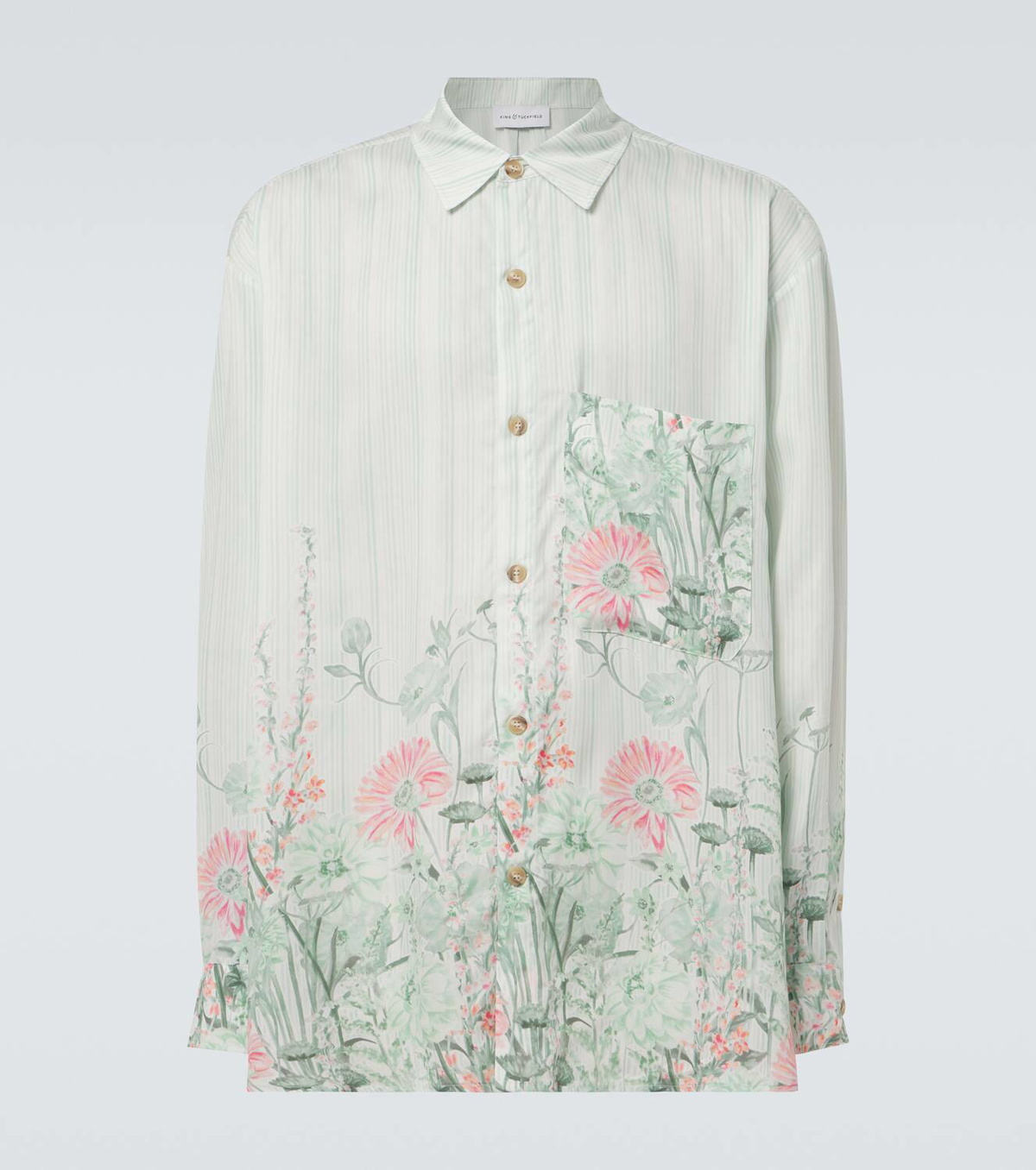 King & Tuckfield Oversized floral striped shirt
