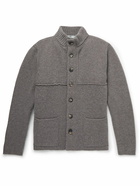 Inis Meáin - Storm Ribbed Merino Wool Cardigan - Gray