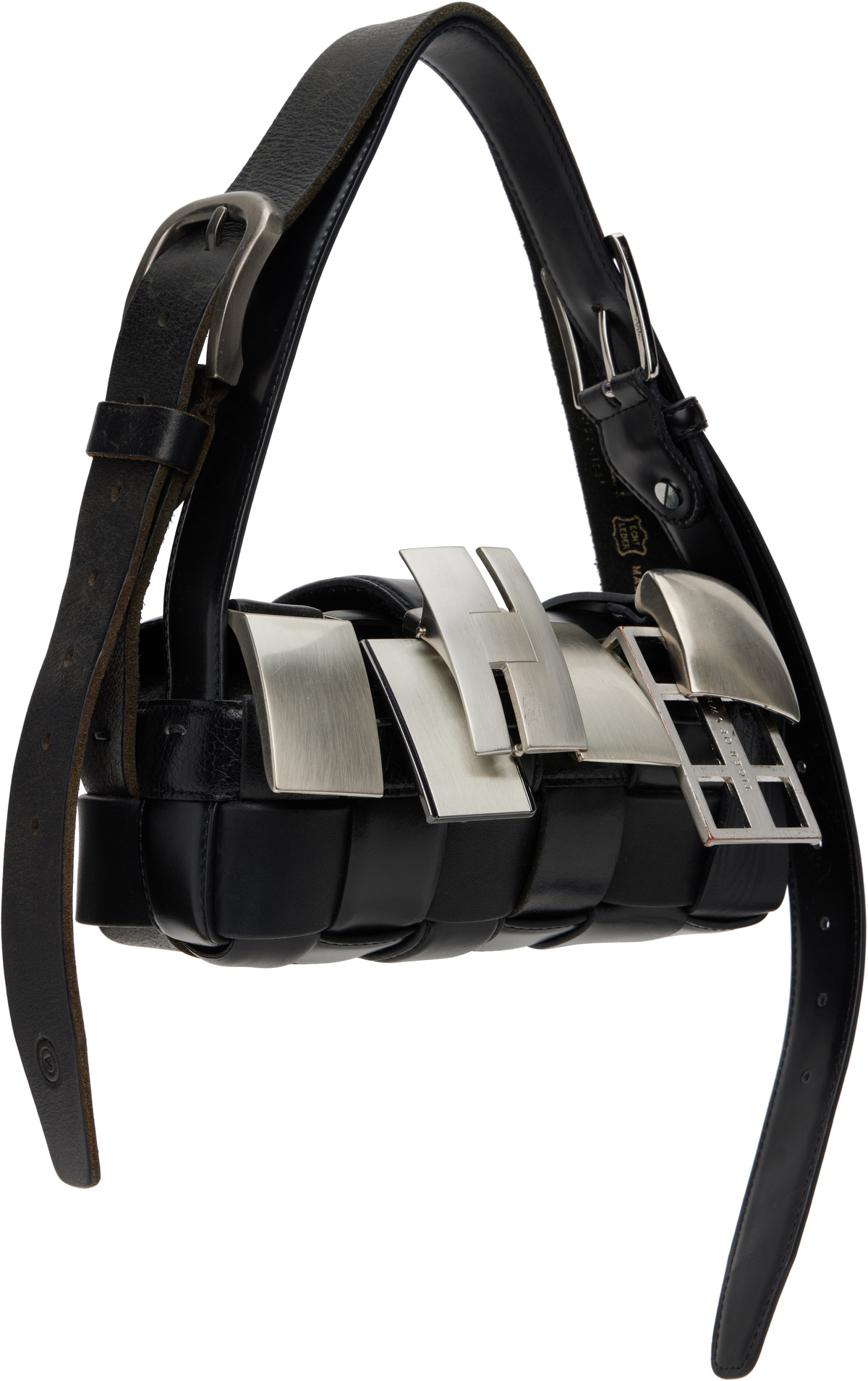 HODAKOVA Black Buckle Baguette Bag