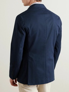 Brunello Cucinelli - Stretch-Cotton and Cashmere-Blend Twill Double-Breasted Suit Jacket - Blue