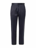 TOM FORD - Dyllan Straight-Leg Cotton-Satin Trousers - Blue