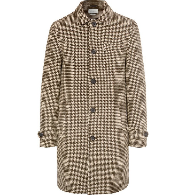 Photo: Oliver Spencer - Beaumont Houndstooth Wool Coat - Brown
