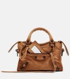 Balenciaga Le City Mini suede top-handle bag