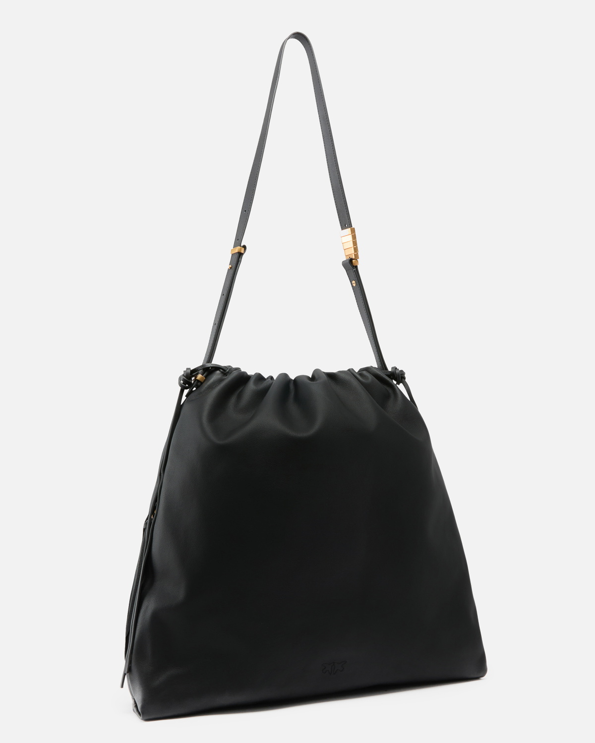 Pinko Large Soft Square Leather Bag Black Antique Gold