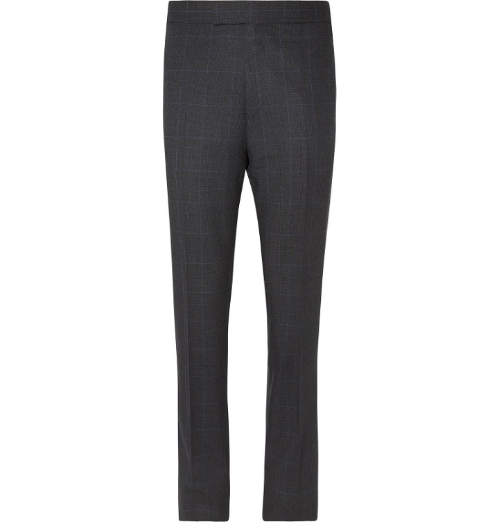 Photo: Kingsman - Grey Slim-Fit Prince of Wales Checked Wool Suit Trousers - Blue