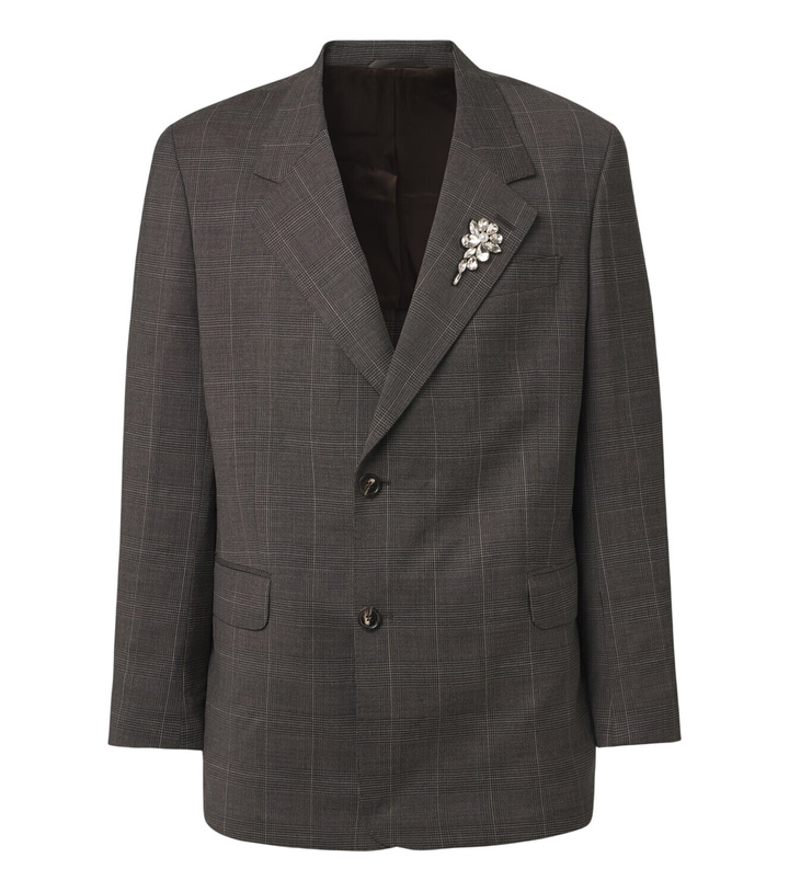 Photo: Simone Rocha Checked embellished wool blazer
