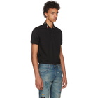 Gucci Black Embroidered Collar Polo