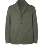 Officine Generale - Olive Unstructured Washed Cotton-Twill Suit Jacket - Green