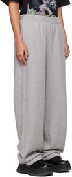 We11done Gray Pearl Logo Jersey Lounge Pants