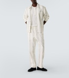 Commas Kantha striped cotton straight pants