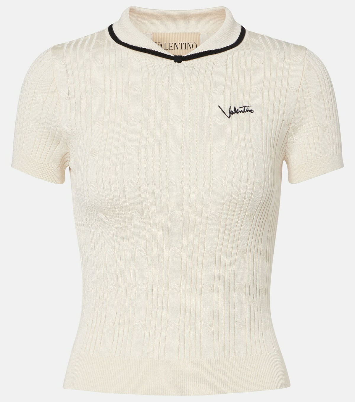 Valentino Logo cotton-blend top
