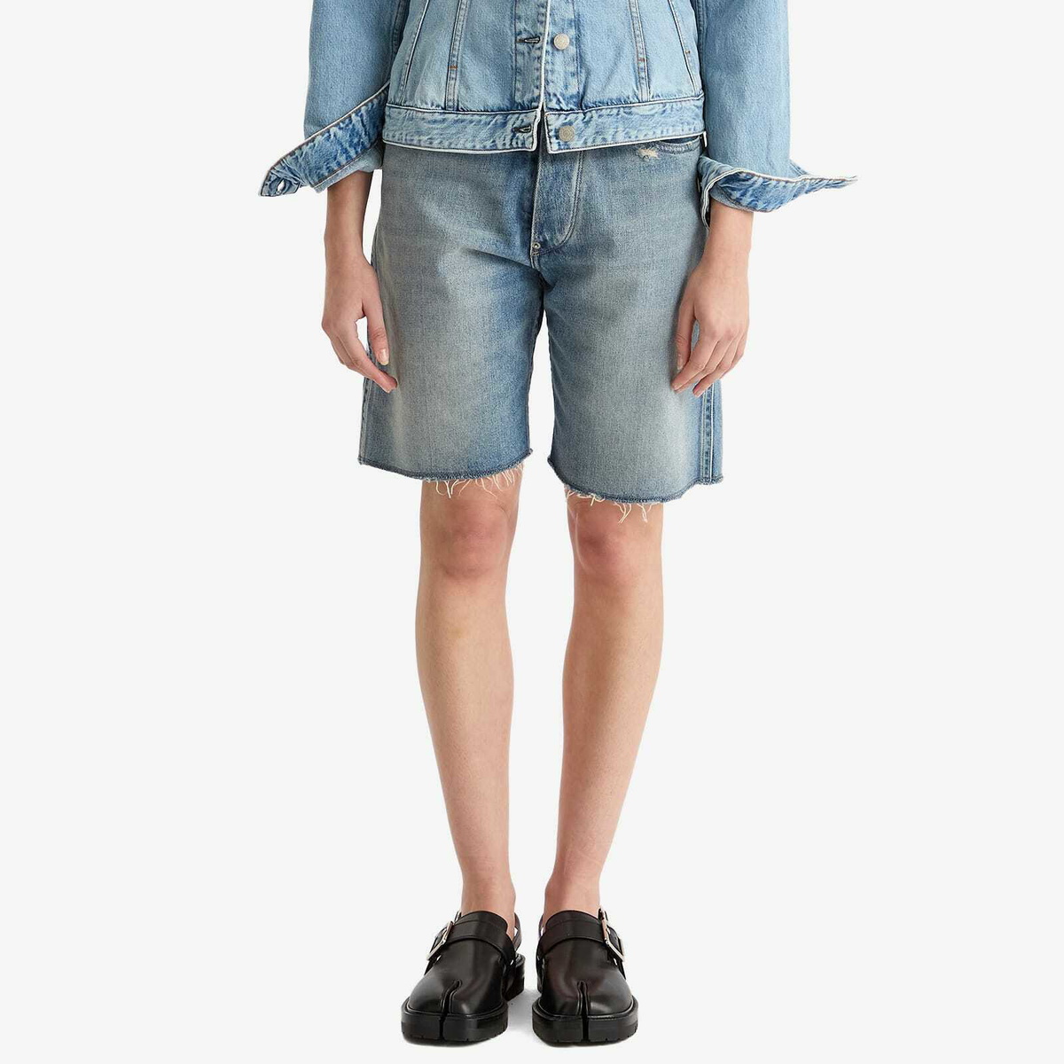 Maison Margiela Women's Denim Shorts in Light Blue