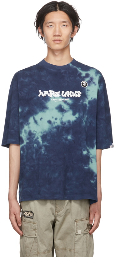 Photo: AAPE by A Bathing Ape Blue Cotton T-Shirt