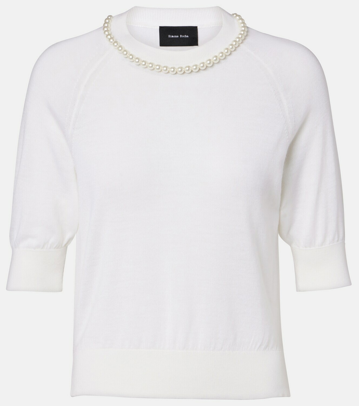 Simone Rocha Embellished wool and silk top