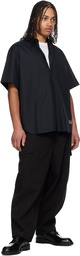 Comme des Garçons Homme Black Cotton Broad Short Sleeve Shirt