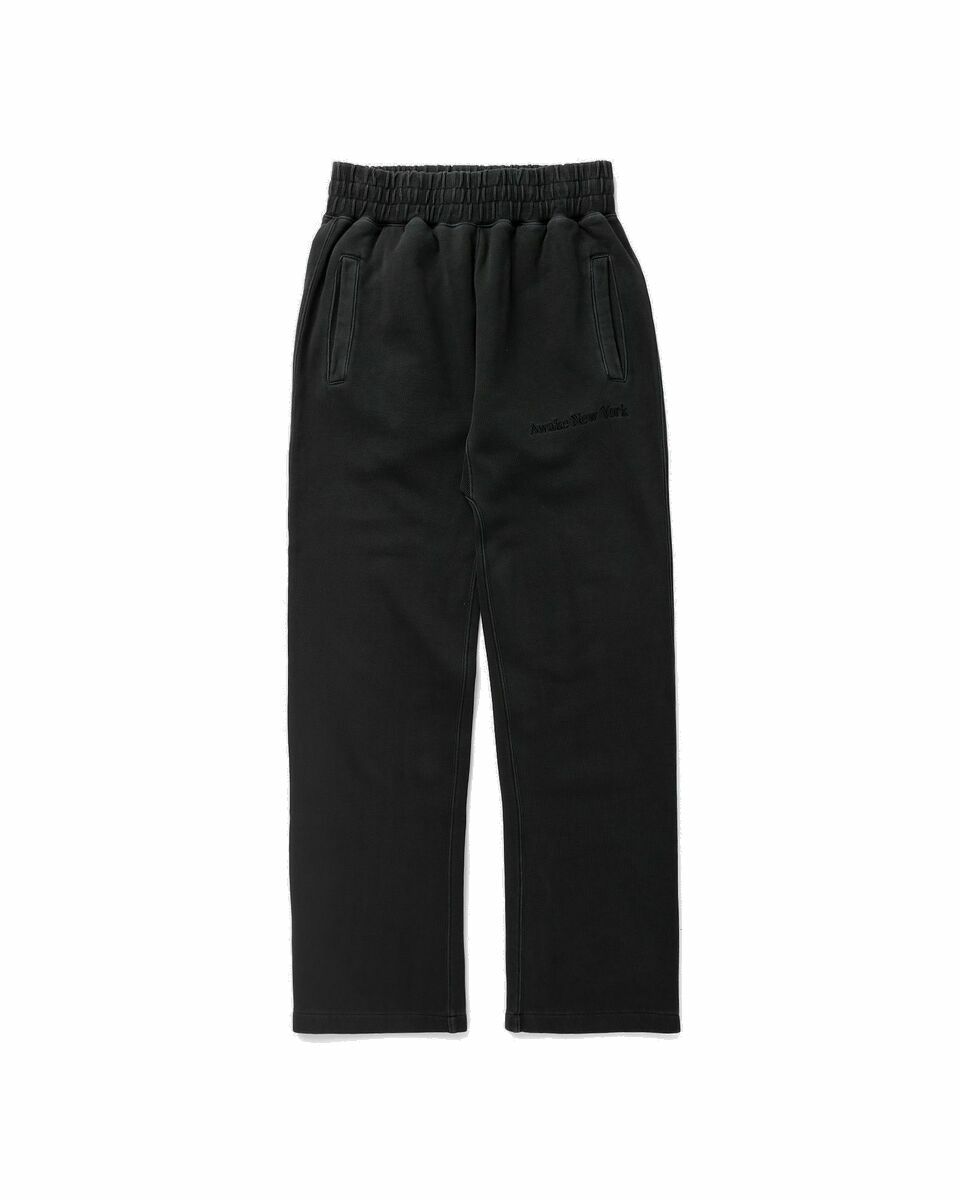 Photo: Awake Embroidered Logo Open End Sweatpant Black - Mens - Casual Pants