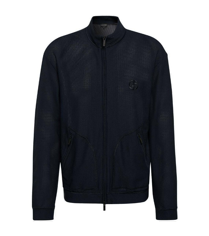 Photo: Giorgio Armani Logo embroidered blouson jacket