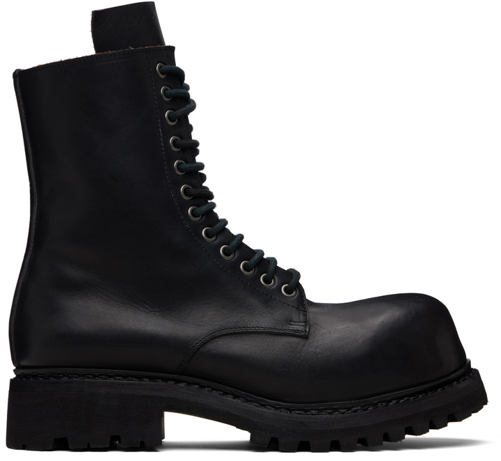 Photo: A DICIANNOVEVENTITRE Black Prisma Combat Boots