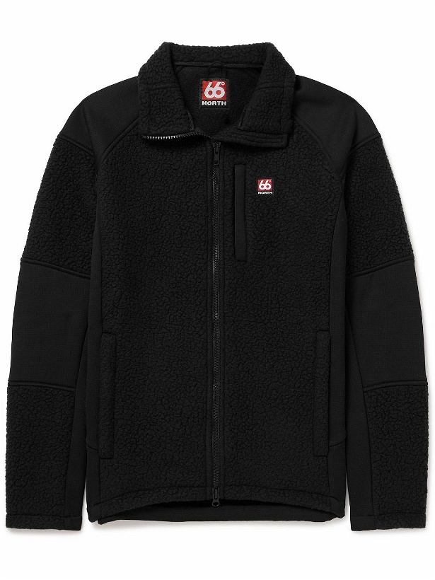 Photo: 66 North - Tindur Logo-Appliquéd Jersey-Panelled Fleece Jacket - Black