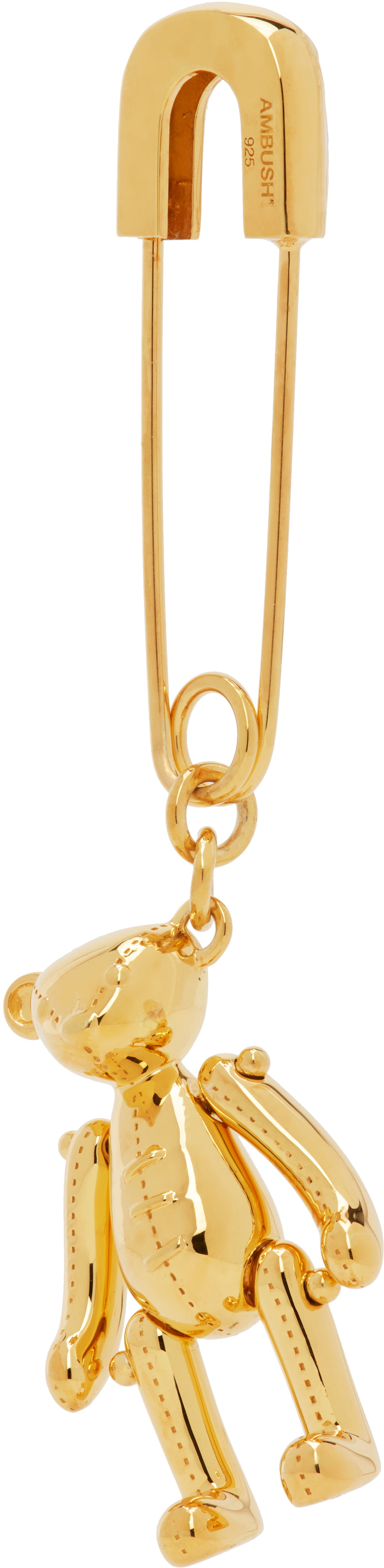 AMBUSH Gold Teddy Bear Charm Single Earring