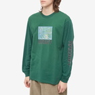 PACCBET Men's Long Sleeve Painting Logo T-Shirt in Dark Green