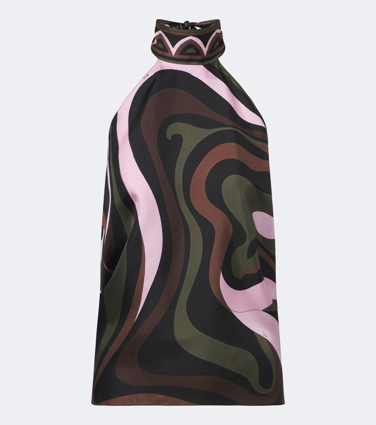 Pucci Marmo halterneck silk twill top