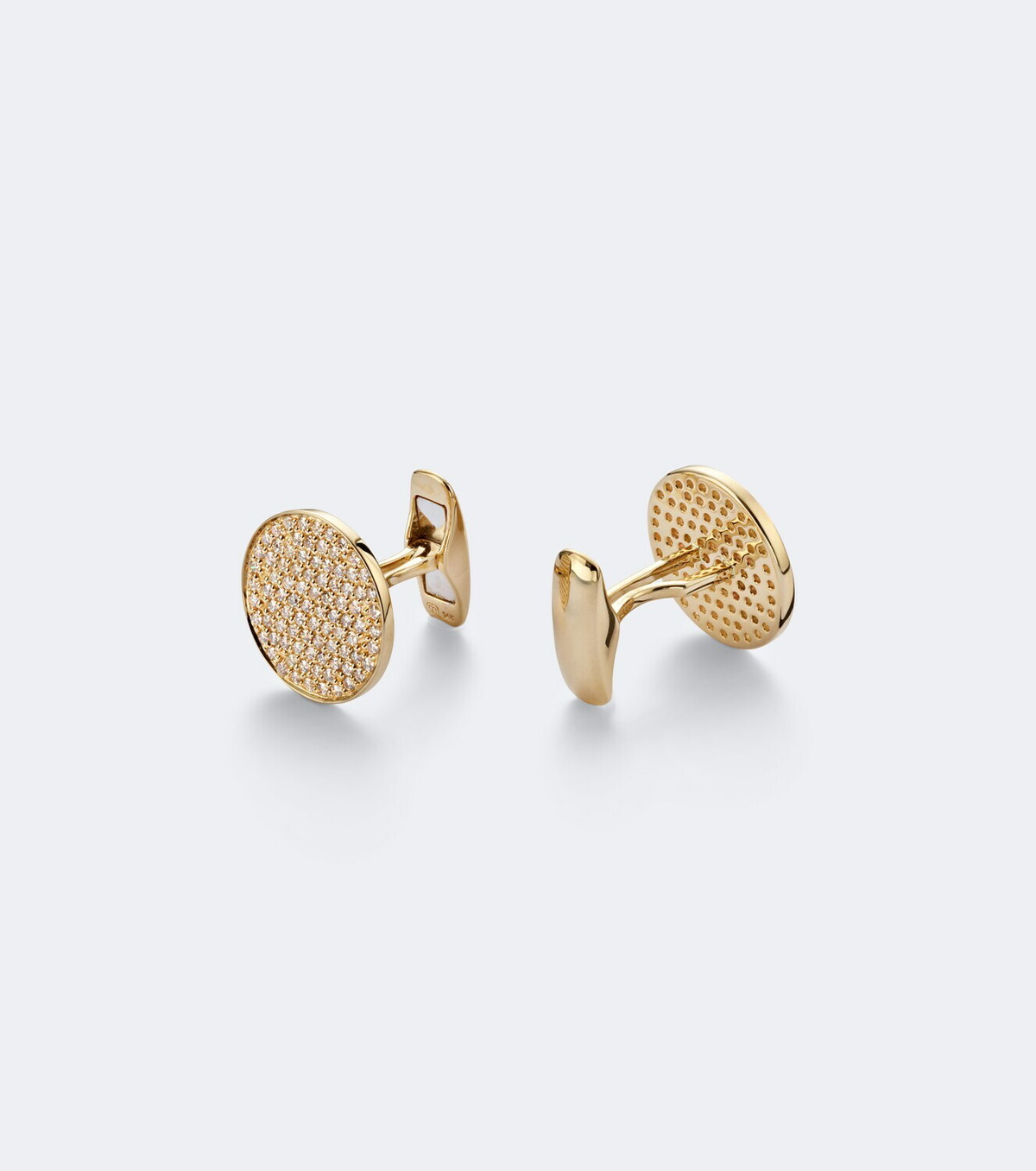 Sydney Evan Disc 14kt gold cufflinks with diamonds