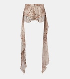 Blumarine Draped leopard-print cotton shorts