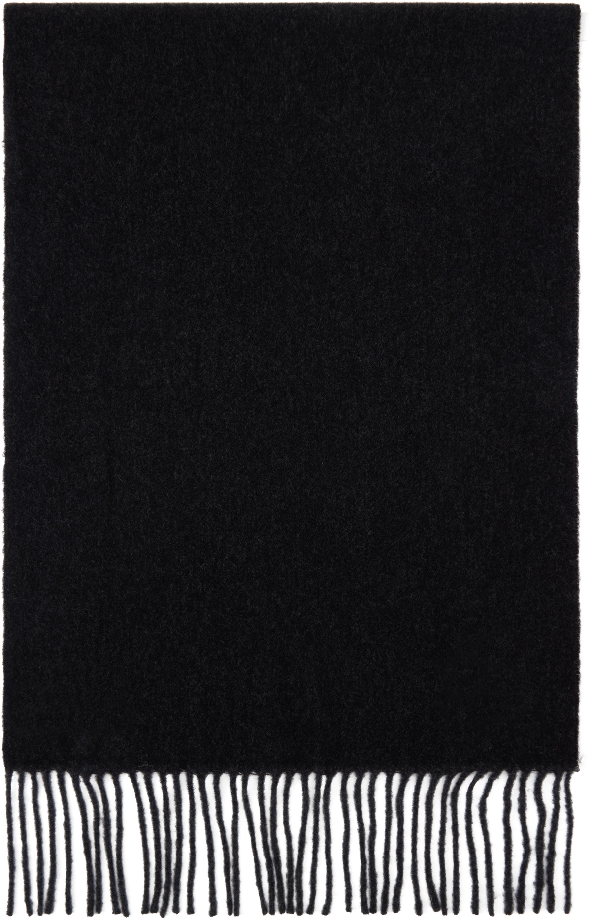 GANNI Black Fringed Scarf