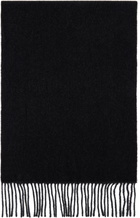 GANNI Black Fringed Scarf