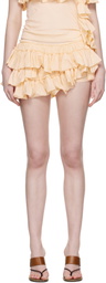 Dries Van Noten Beige Ruffled Micro Shorts