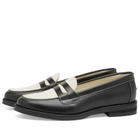 Duke + Dexter Women's Wilde Black & White Pony Penny Loafer in Multi