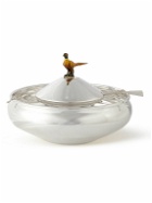 Purdey - Glass, Silver and Enamel Caviar Dish Spoon Set