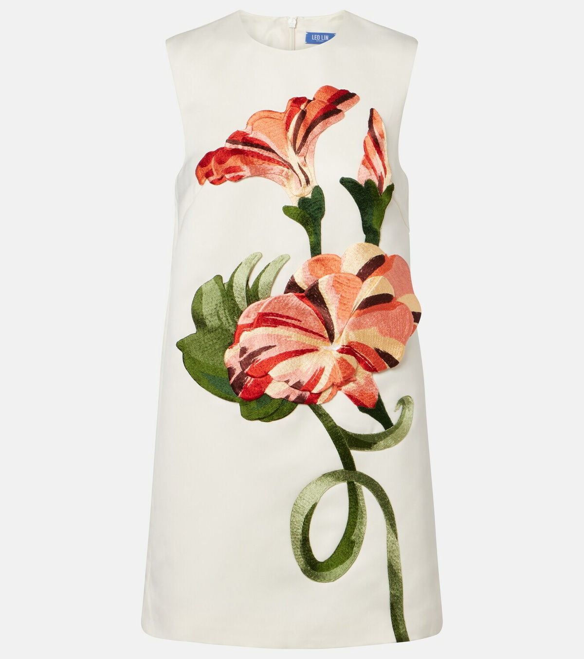 Leo Lin Yvonne floral-appliqué minidress