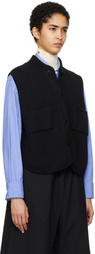 Cordera Black Boxy Cotton Waistcoat Vest